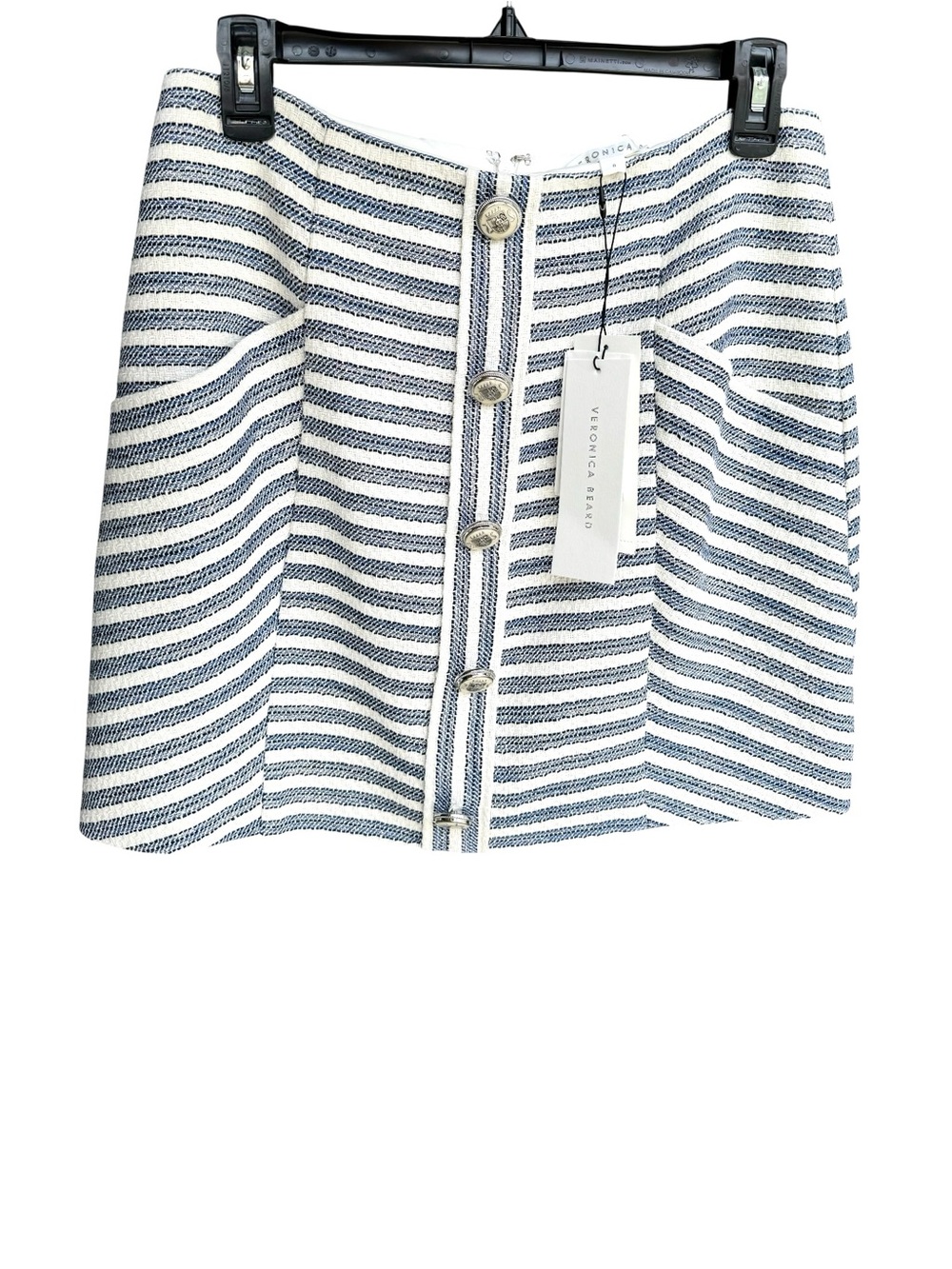 🆕 Veronica Beard Ryland Tweed Metallic Striped Skirt Suit Dickey Jacket - Picture 9 of 16